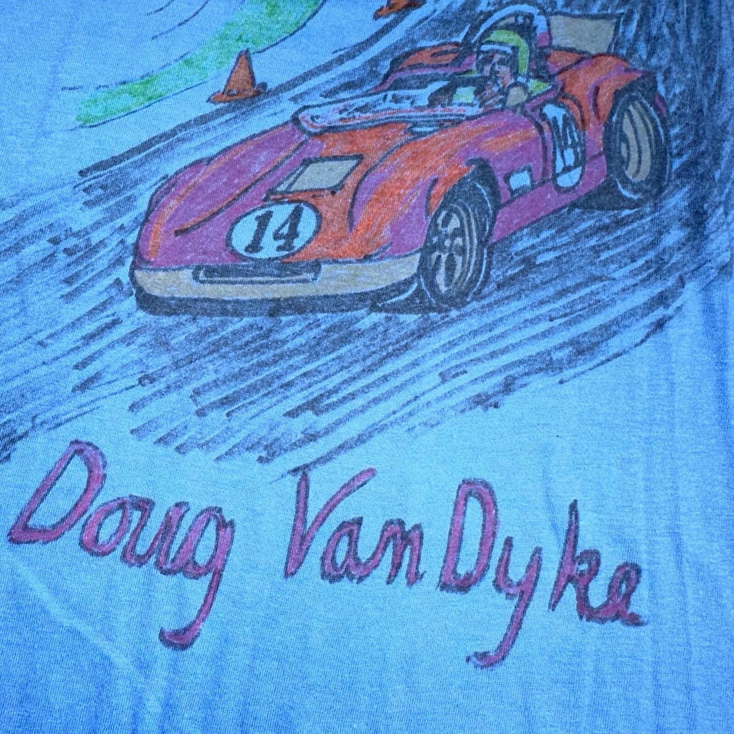 Hand Drawn 70s Class D Racing 14 VTG T Shirt 1970s Rare One Of A Kind Nascar