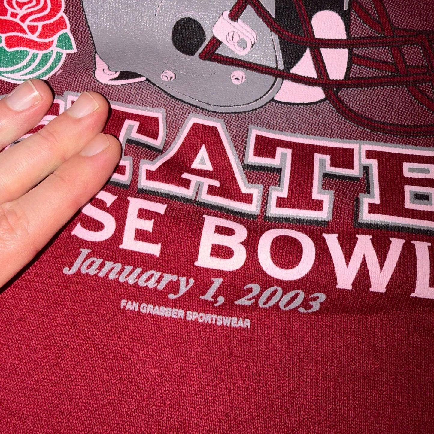 Vintage 7th Rose Bowl 2003 WSU Washington State Cougars Pullover Sweatshirt XL