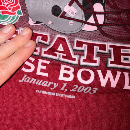 Vintage 7th Rose Bowl 2003 WSU Washington State Cougars Pullover Sweatshirt XL