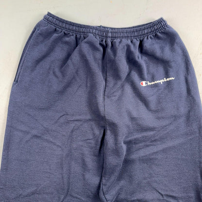 90s Vintage Champion Sweatpants Navy Blue Flat Cuffs Large Capri Cut