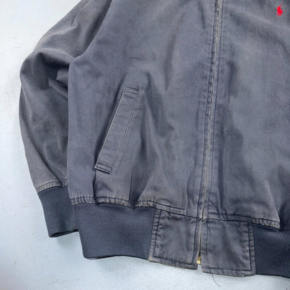 Vintage Polo Ralph Lauren Harrington Jacket Size S Navy Blue Bomber 90s Faded