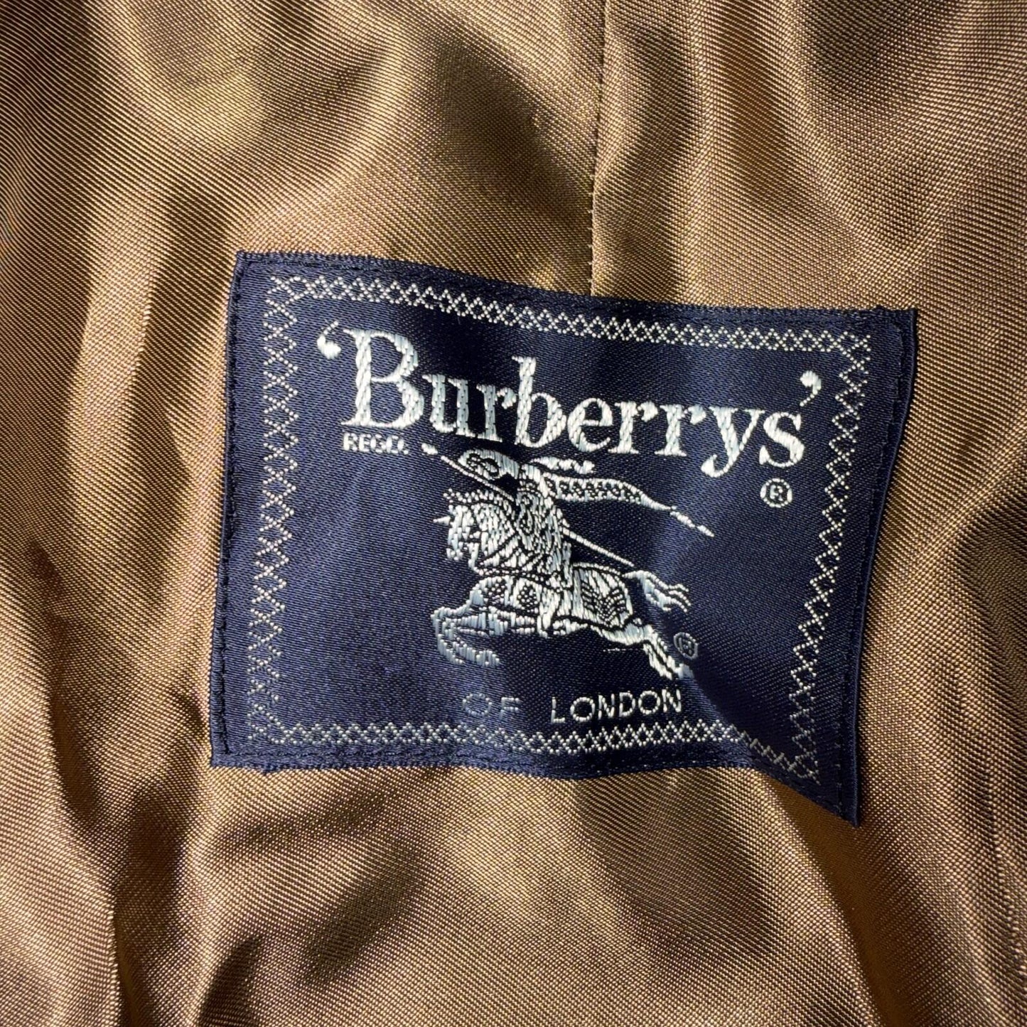 Burberry Mens 42L Trench Coat Jacket Camel Hair Double Breasted Wool Liner VTG