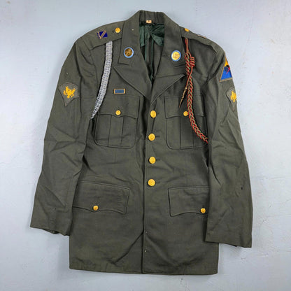US Army Korean War Officer Suit 1950s Armored Hell Wheels Patch 37R VTG Jacket