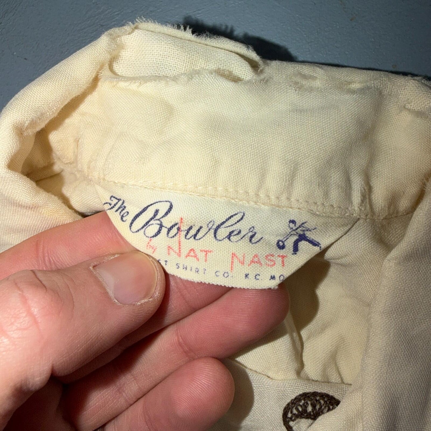 VTG Nat Nast Shirt 1950s Chainstitch Gab Gabardine Short Sleeve Rockabilly RARE