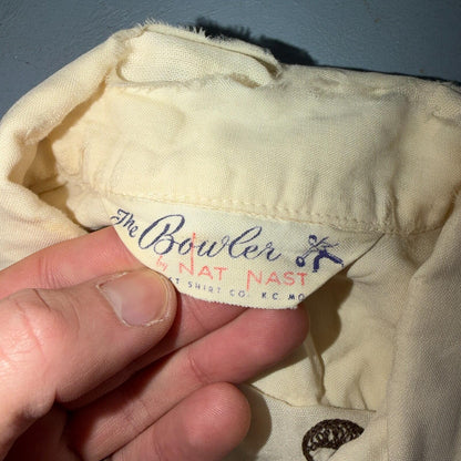 VTG Nat Nast Shirt 1950s Chainstitch Gab Gabardine Short Sleeve Rockabilly RARE
