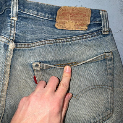 Levis 501 Vintage 80s Redline Selvedge USA XX Jeans Light Wash 35x34 Act 32x29