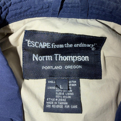 Norm Thompson Mens Blue Polyester Long Sleeve Full Zip Jacket Size Large Bomber