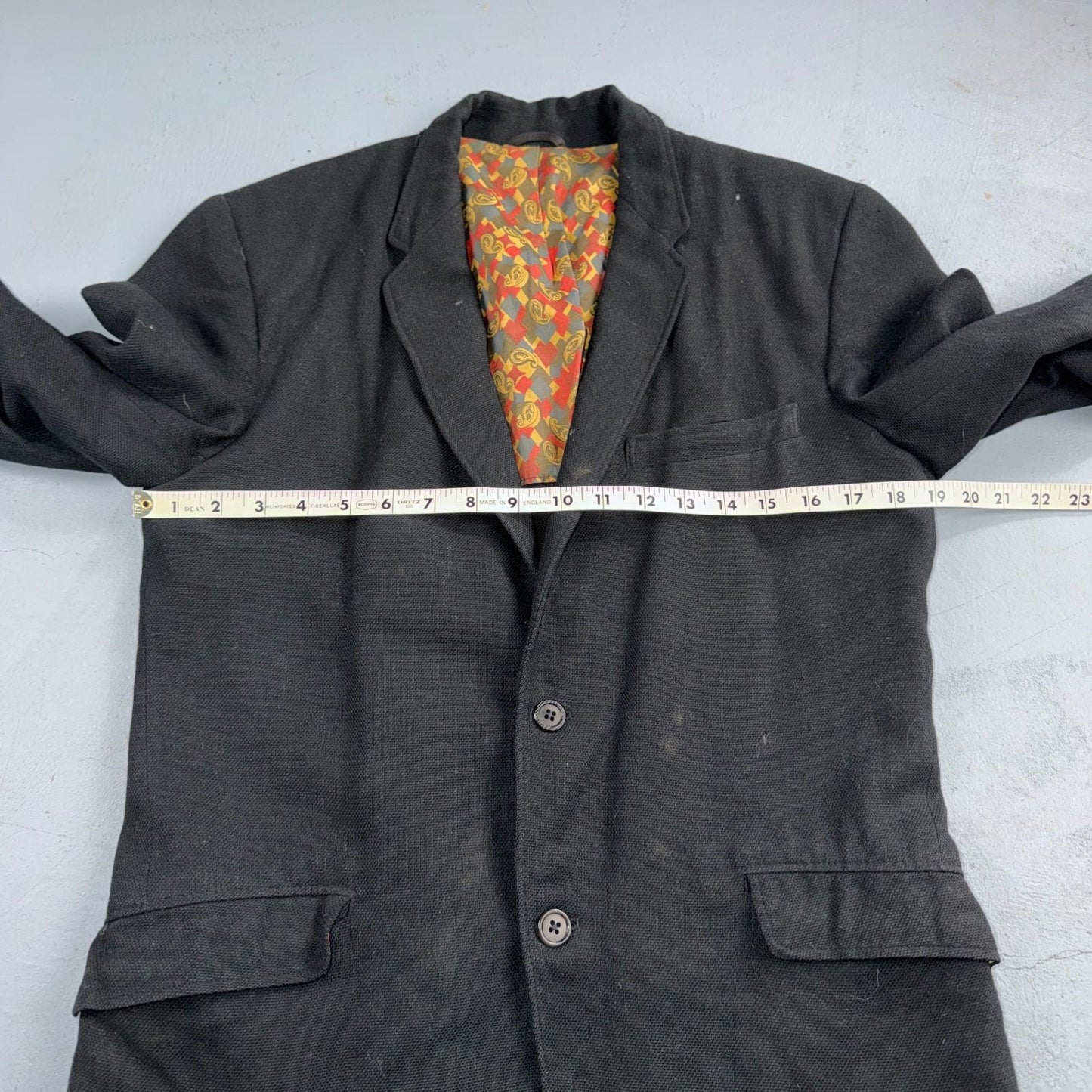 1950s 1960s VTG Mens Suit 36R Jacket Coat Black Union Wool Rockabilly Blazer