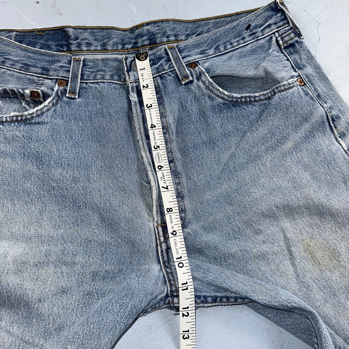 Levis 501 Vintage 90s USA XX Straight Leg Jeans 34x34 Light Wash Act 31x32
