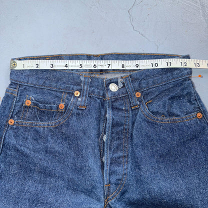 Levis 501 Vintage 80s Redline Selvedge USA Jeans Fuzzy Dark Wash 27x31 Act 25x27