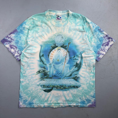 Grateful Dead VTG 1995 Liquid Blue 90s Tour Poseidon Tie Dye T Shirt XL Dolphins