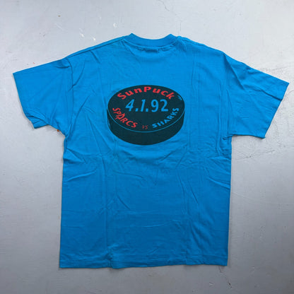 VTG 90s  Hanes Shark Station 3 T Shirt Graphic Gameshark Surf Skate USA Beefy
