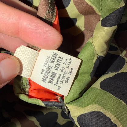 Vintage Reversible Duck Camo Blaze Orange Insulated Hunting Vest Large 80s