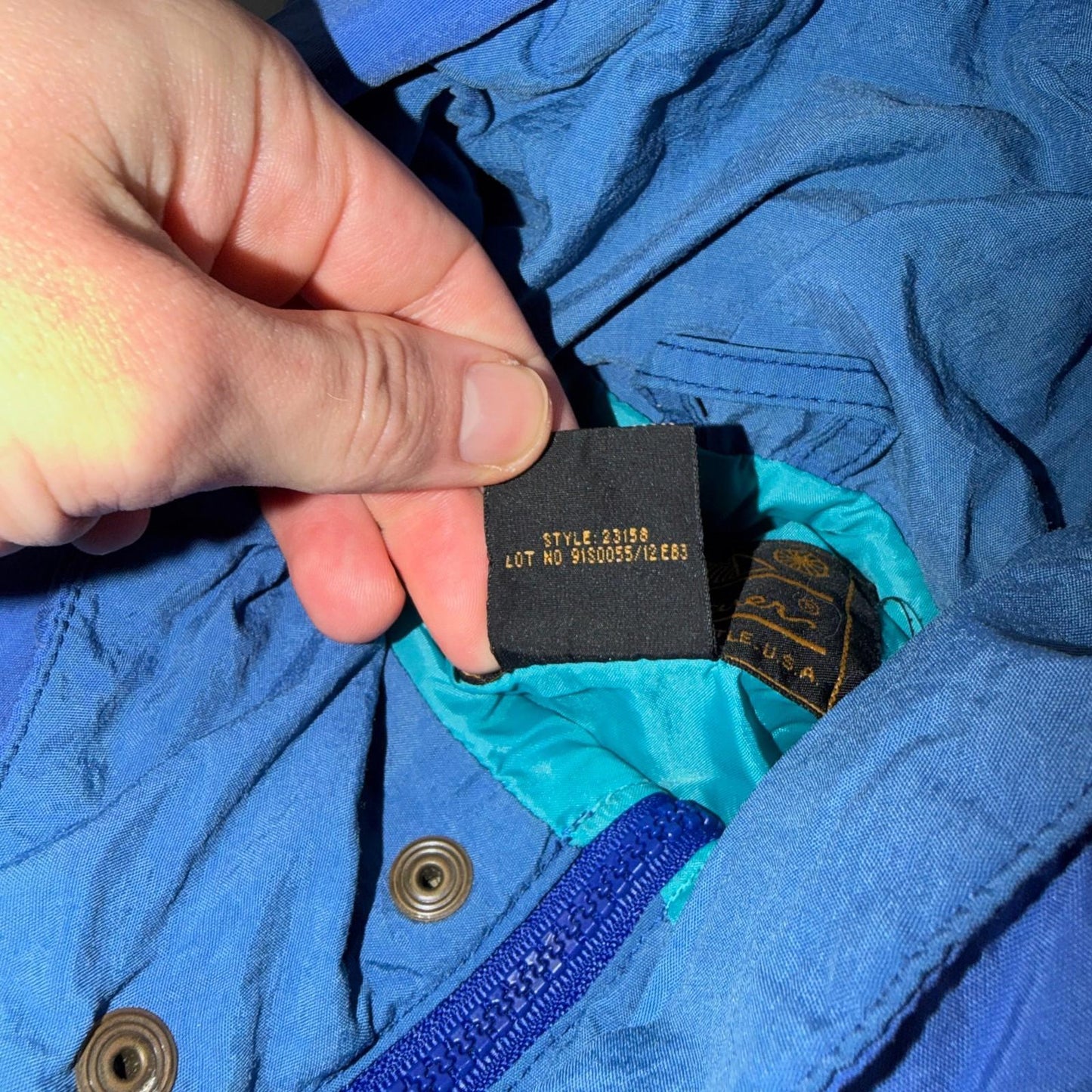 Eddie Bauer VTG 90s Outdoor Outfitter Windbreaker Jacket Blue Men's Size L
