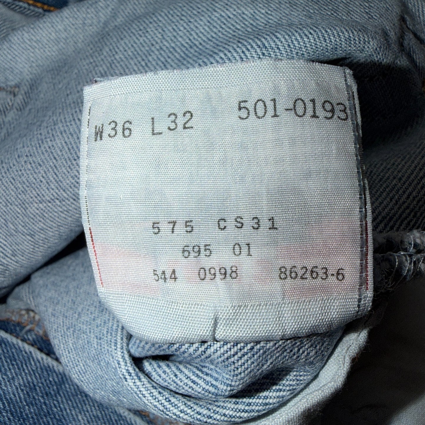 Levis 501 Vintage 90s USA XX Straight Leg Jeans Blue Light Wash 36x32 Act 35x31