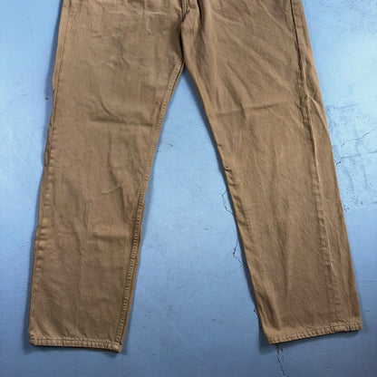Levis 501 Vintage 90s USA XX Straight Leg Jeans Khaki Brown Wash 42x32 Act 40x32