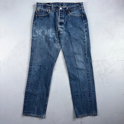 Levis 501 Vintage 90s USA XX Straight Leg Jeans Blue Light Wash 35x34 Act 32x30