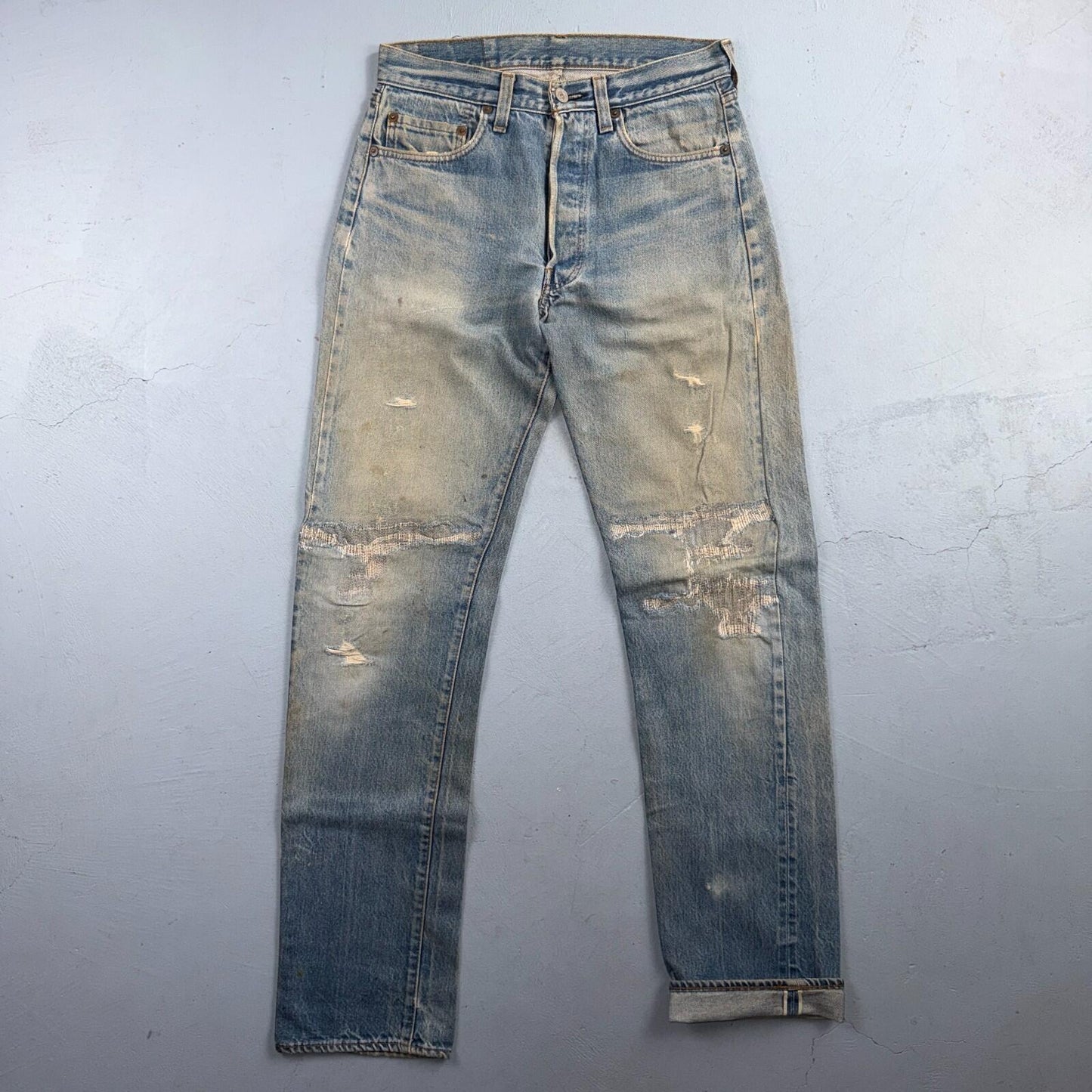 Levis 501 Vintage 80s Redline Selvedge USA XX Jeans Light Wash 30x38 Act 29x33