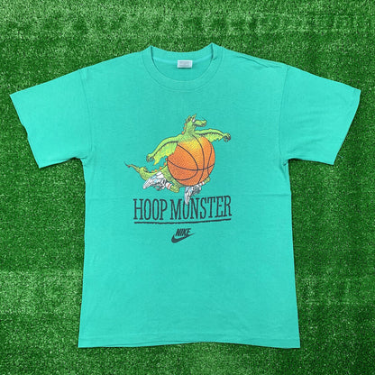 Nike Vintage T Shirt Mens Hoop Monster Cartoon Rare 80s Jordan Green Rap Sports