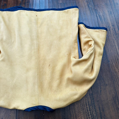 1960s Rockabilly Reversible Denim Leather Jacket 60s 70s RARE Yellow Blue Anorak