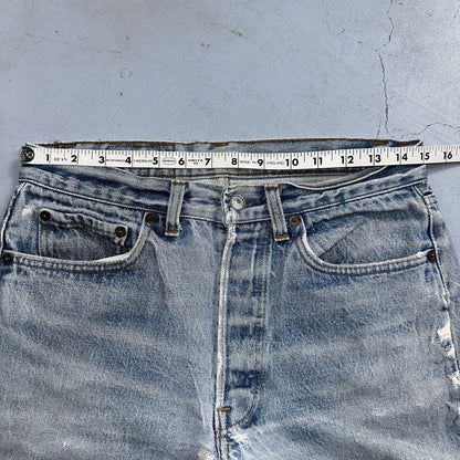 Levis 501 Vintage 80s USA XX Straight Leg Jeans 32x31 Thrashed Wash Act 30x26