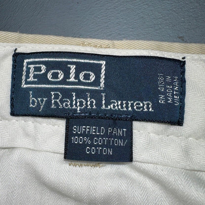 Polo Ralph Lauren Pants Mens 33x32 Suffield Chino Straight Twill Cotton Beige