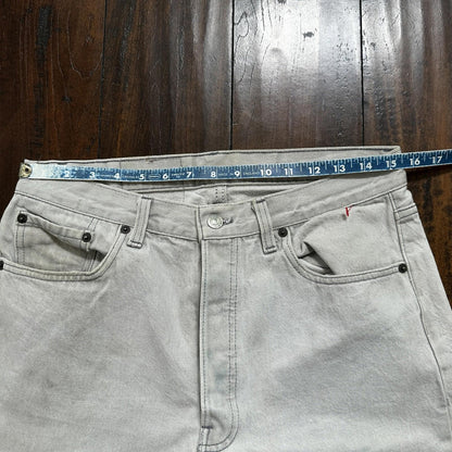 VTG 90s Levis 501 Button Fly 34x32 USA Tag Jeans Grey Wash XX Act 31x31