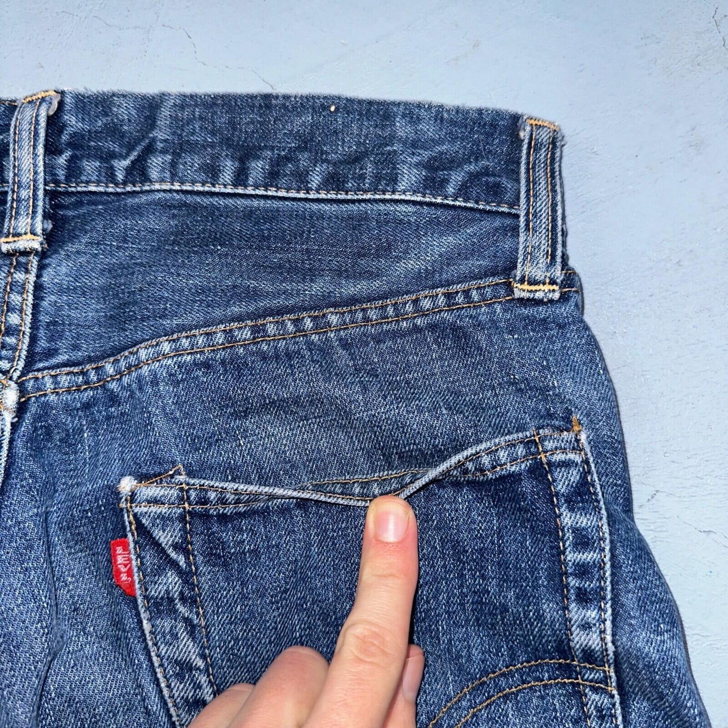 Vintage LEVIS 505 Jeans Big E 1960s Denim 28x28 USA 60s 501 502 Talon Zipper