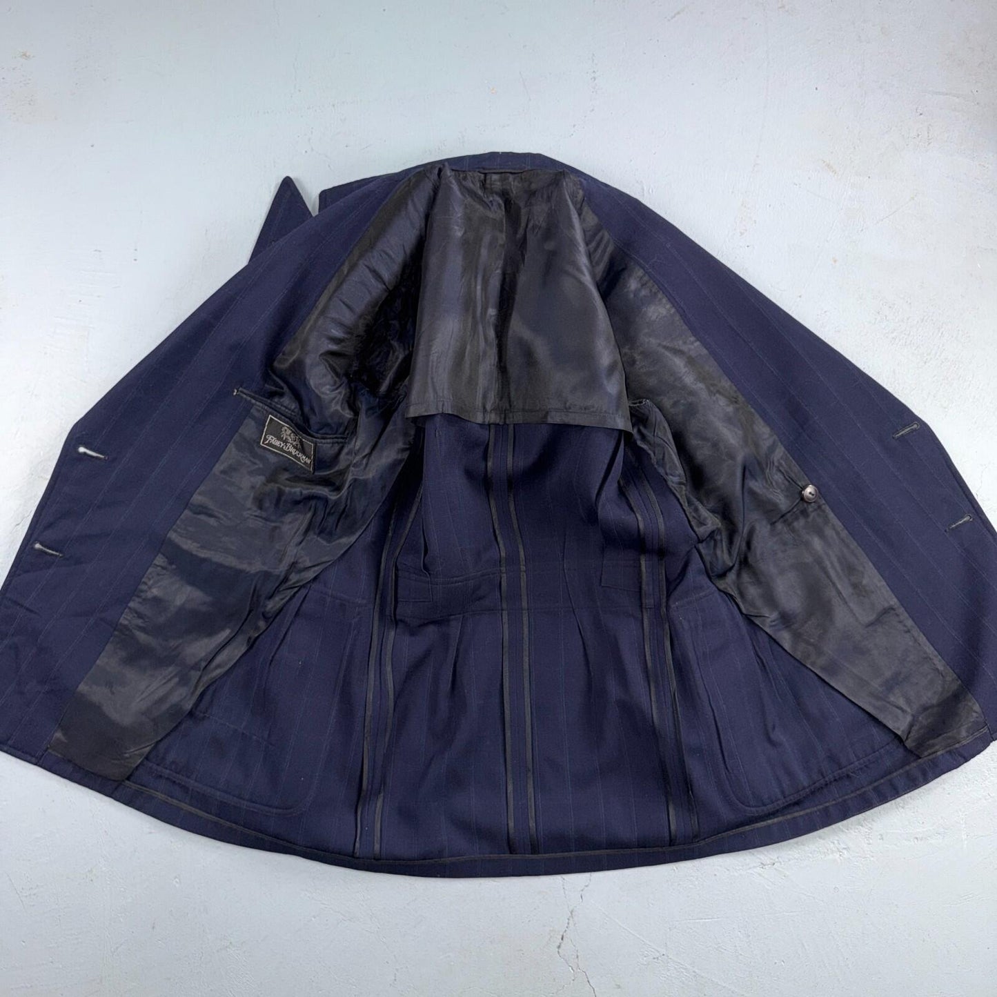 1940s 1950s VTG Mens Double Breast Suit 36 Jacket Coat Navy Union Rockabilly USA