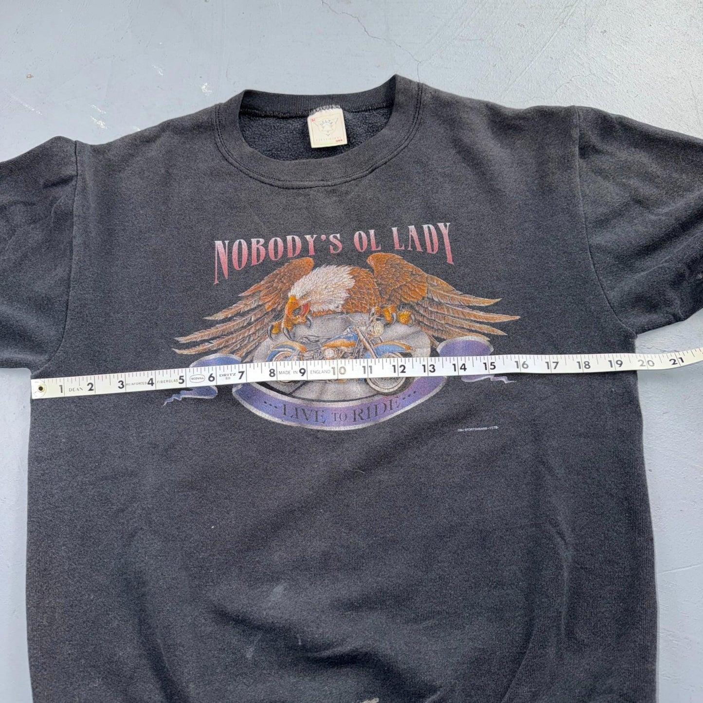VTG 80s Harley Davidson Motorcycle Sweatshirt Nobodys Ol Lady Joliet 3D Emblem