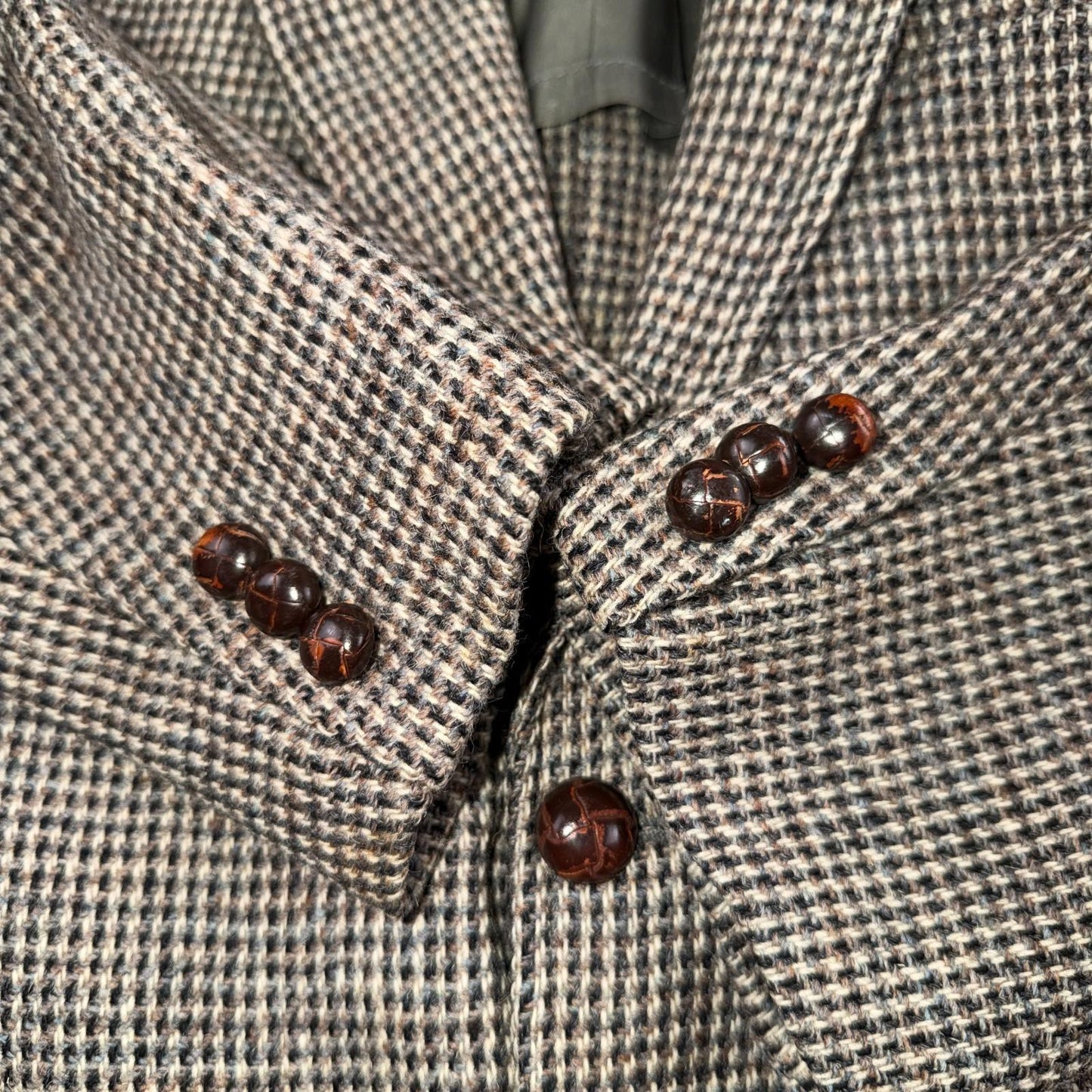 Harris Tweed PBM Vintage 42 Blazer Gray Herringbone Wool Sport Coat USA 1970s
