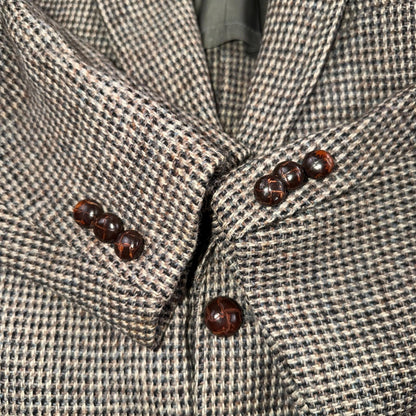 Harris Tweed PBM Vintage 42 Blazer Gray Herringbone Wool Sport Coat USA 1970s