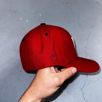 Wisconsin Badgers Red Snap Back Baseball Trucker Hat Cap VTG Zephyr Korea 80s
