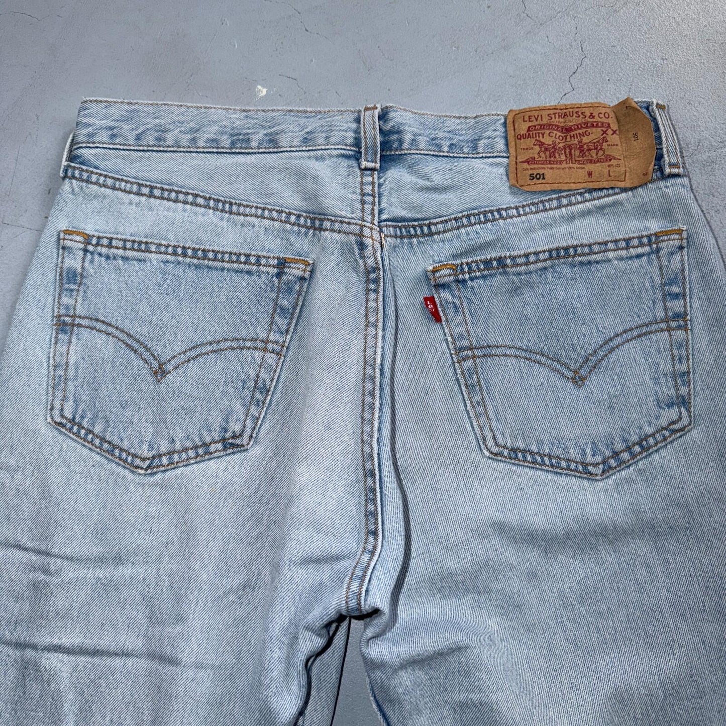 Levis 501 Vintage Y2K 90s XX Straight Leg Jeans Blue Light Wash 34x36 Act 32x29