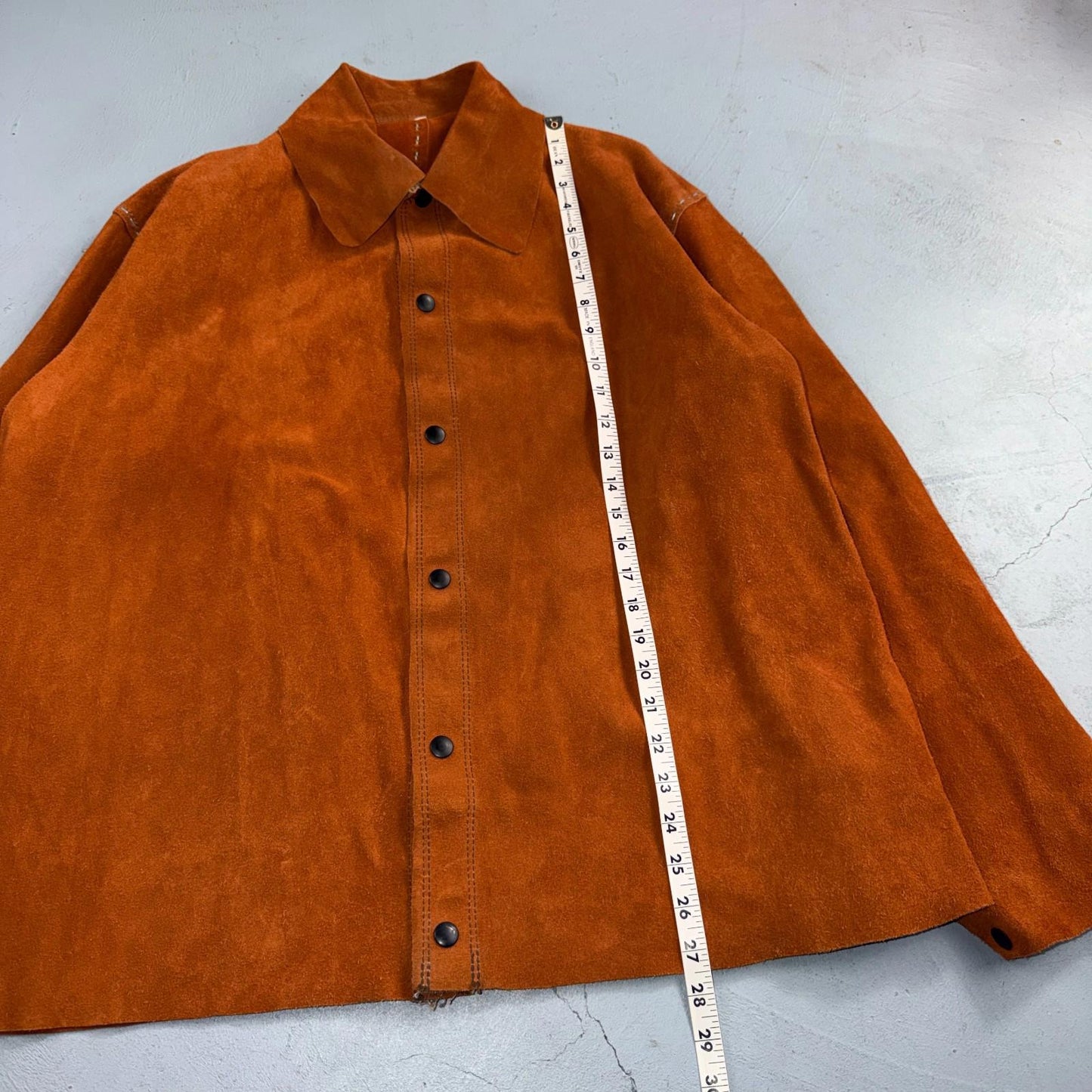 VTG 60s 50s Brown Suede Leather Button Jacket Western Snap Rockabilly Staple