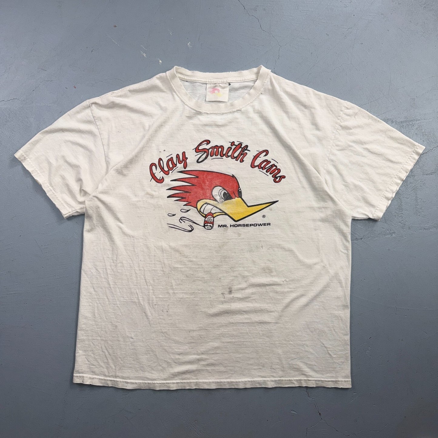 Vintage Clay Smith Cams Mr Horsepower T Shirt Hot Rod Racing Graphic Tee White