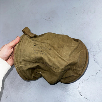 WWII US Army Cavalry Collapsable Folding Canvas Jeep Water Bucket 1943 40s Bag