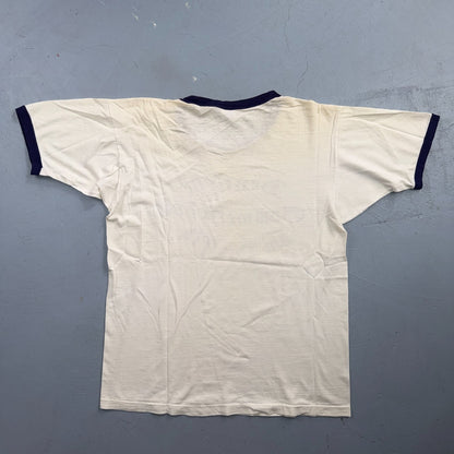 VTG 70s Champion Deutsche Sommerschule Pazifik German Ringer T Shirt PDX Oregon