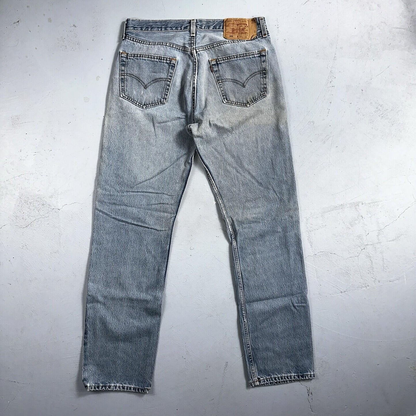 Levis 501 Vintage 90s USA XX Straight Leg Jeans 34x34 Light Wash Act 31x32