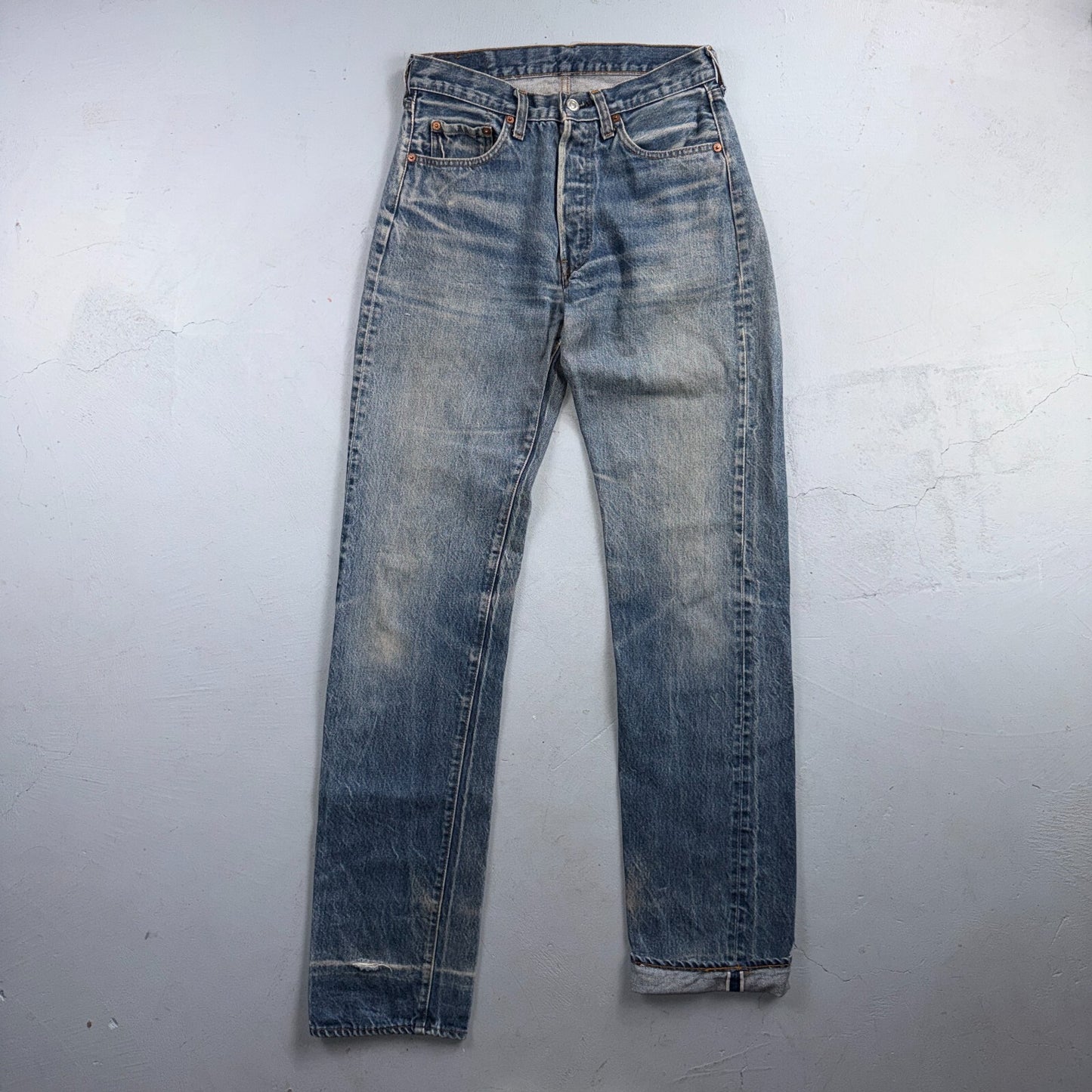 Levis 501 Vintage 80s Redline Selvedge USA XX Jeans Light Wash 31x40 Act 29x35