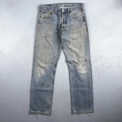 Levis 501 Vintage 90s Y2K XX Straight Leg Jeans Blue Med Wash 34x32 Act 33x31