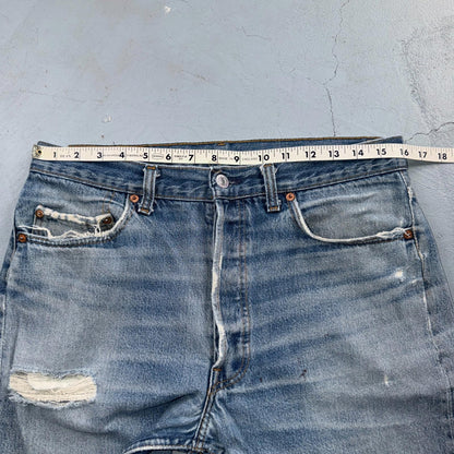 Levis 501 Vintage 80s USA XX Straight Leg Jeans Blue Light Wash 34x33 Act 32x29