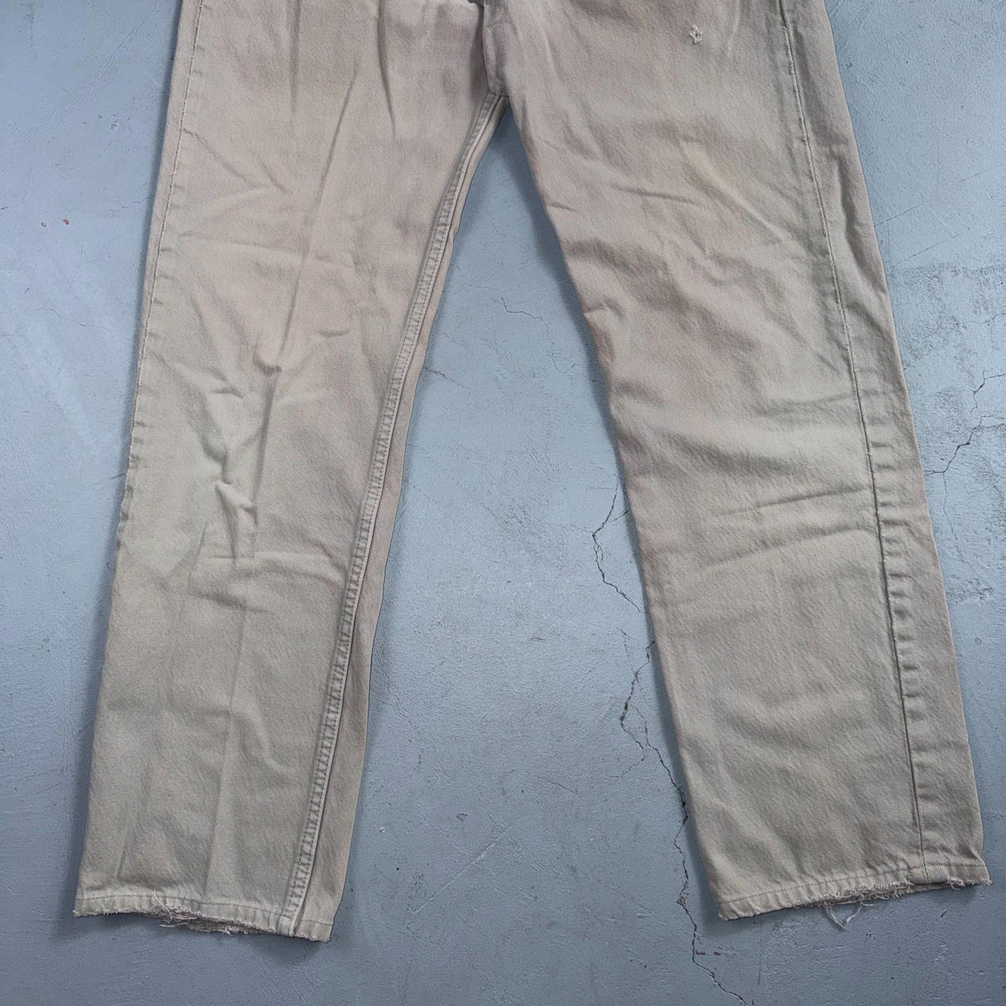 Levis 501 Vintage 90s USA XX Straight Leg Jeans Beige Light Wash 34x32 Act 31x29