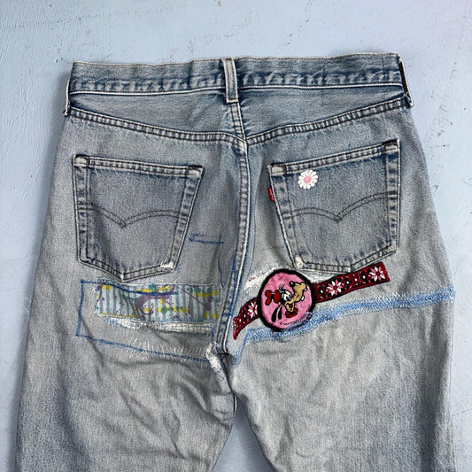 Levis 501 Vintage 80s Redline Selvedge USA XX Jeans Light Wash Skinny Act 29x32