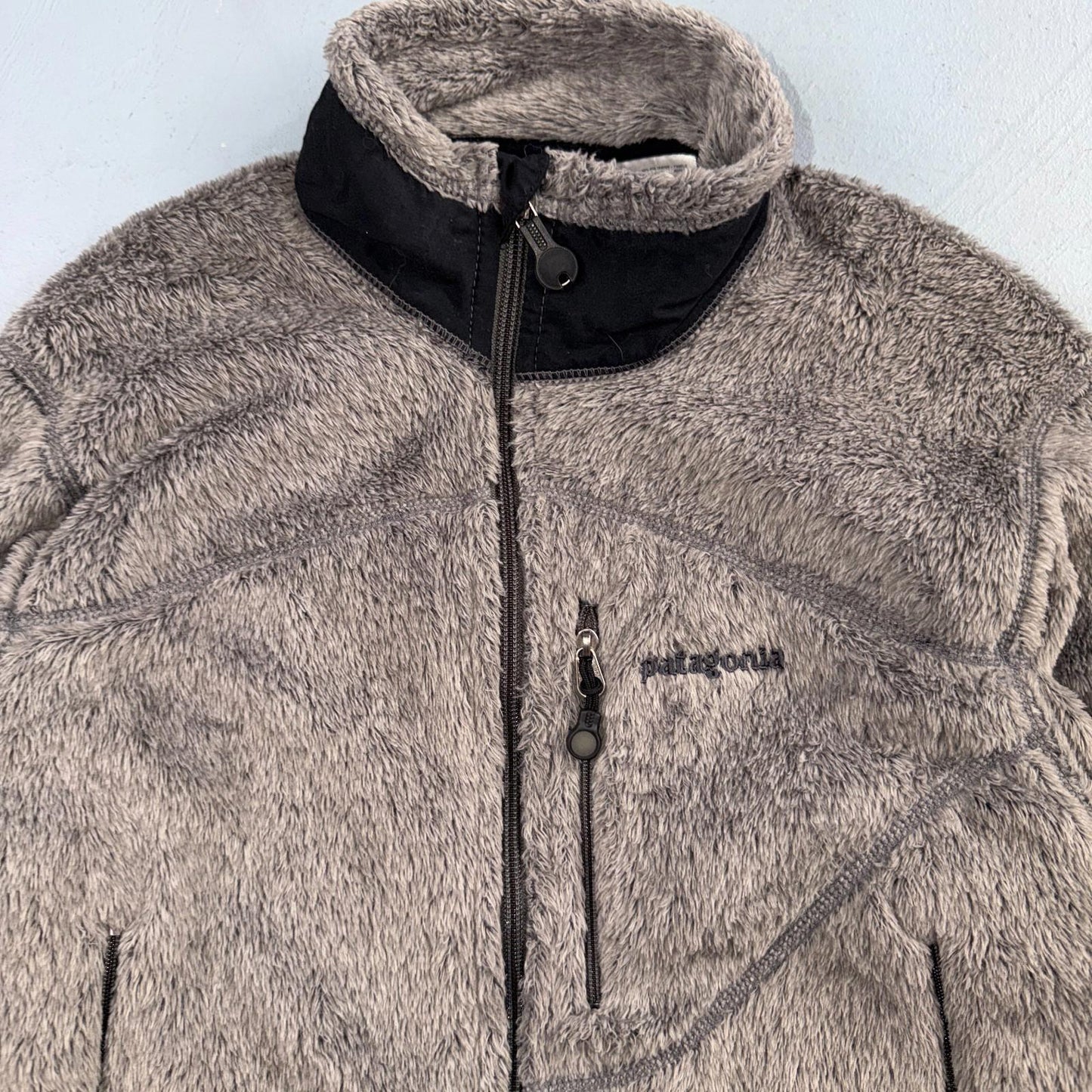 VTG Patagonia R1/R2 Regulator Polartek Deep Pile Fleece Grey Black Jacket USA S
