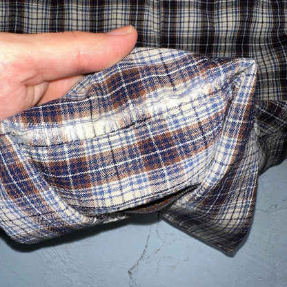 Vintage Pendleton Shirt Mens M Wool Plaid Flannel USA Button 1970s 70s Brown