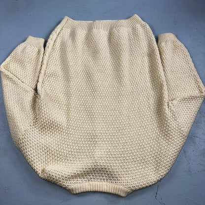 Highland Home Industries Cardigan Sweater VTG 70s Large Cable Knit Scotland Wool