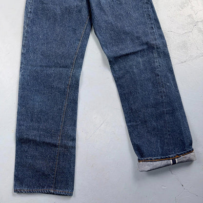 Levis 501 Vintage 80s Redline Selvedge USA Jeans Fuzzy Dark Wash 27x31 Act 25x27
