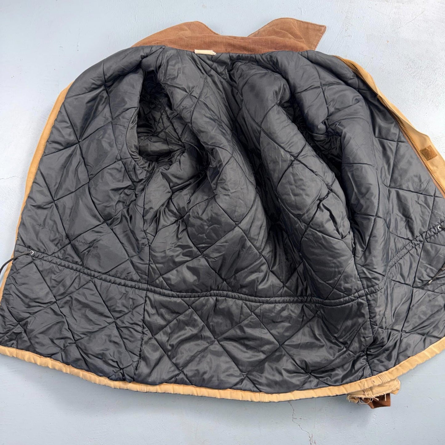 Carhartt Jacket Men's Fits XL Brown Duck Canvas Quilt Blanket Lined VTG Chore