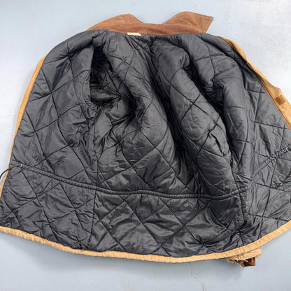Carhartt Jacket Men's Fits XL Brown Duck Canvas Quilt Blanket Lined VTG Chore